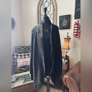 Simply Vera Vera Wang Black Fuzzy Cardigan